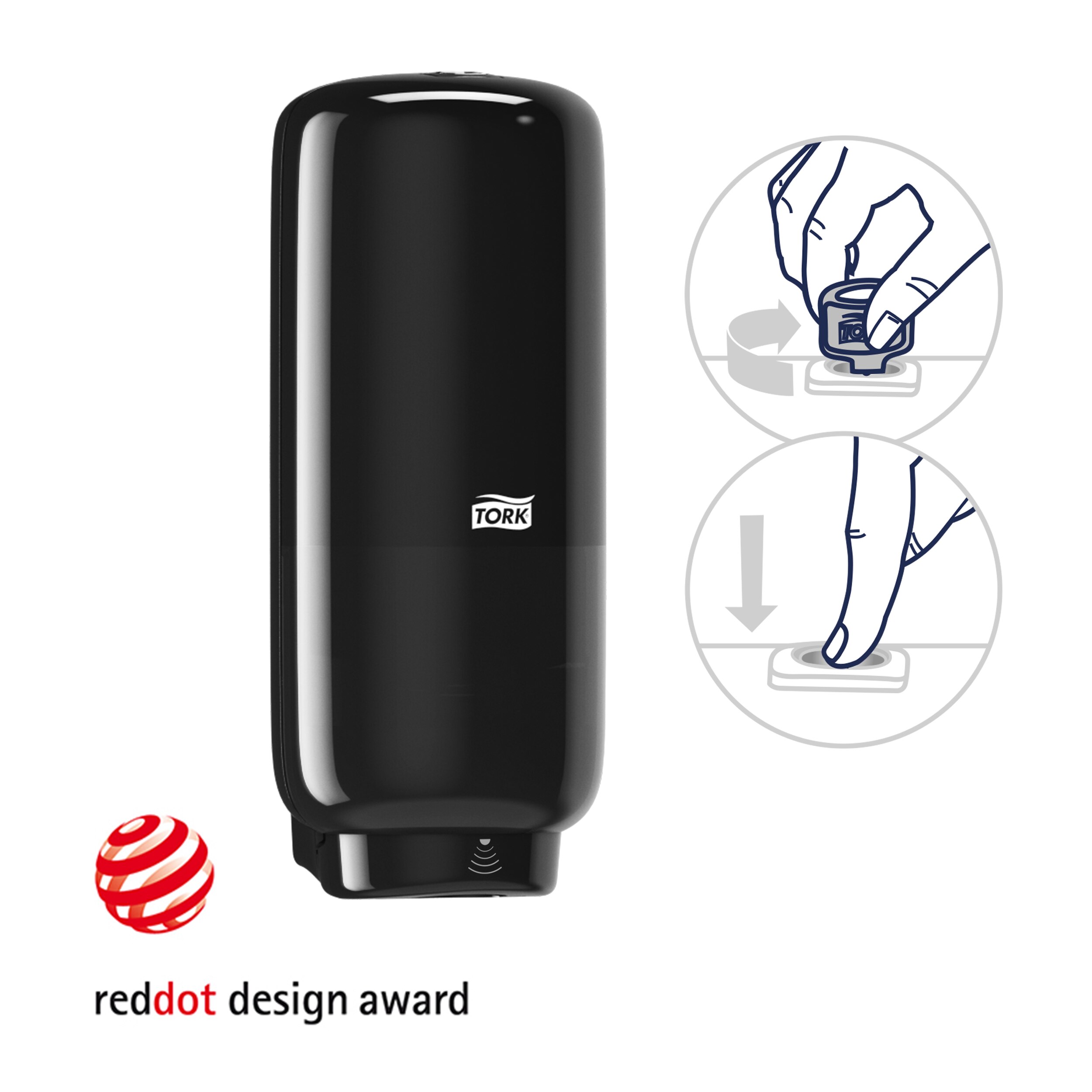 Automatic soap and disinfectant dispenser, S4, black