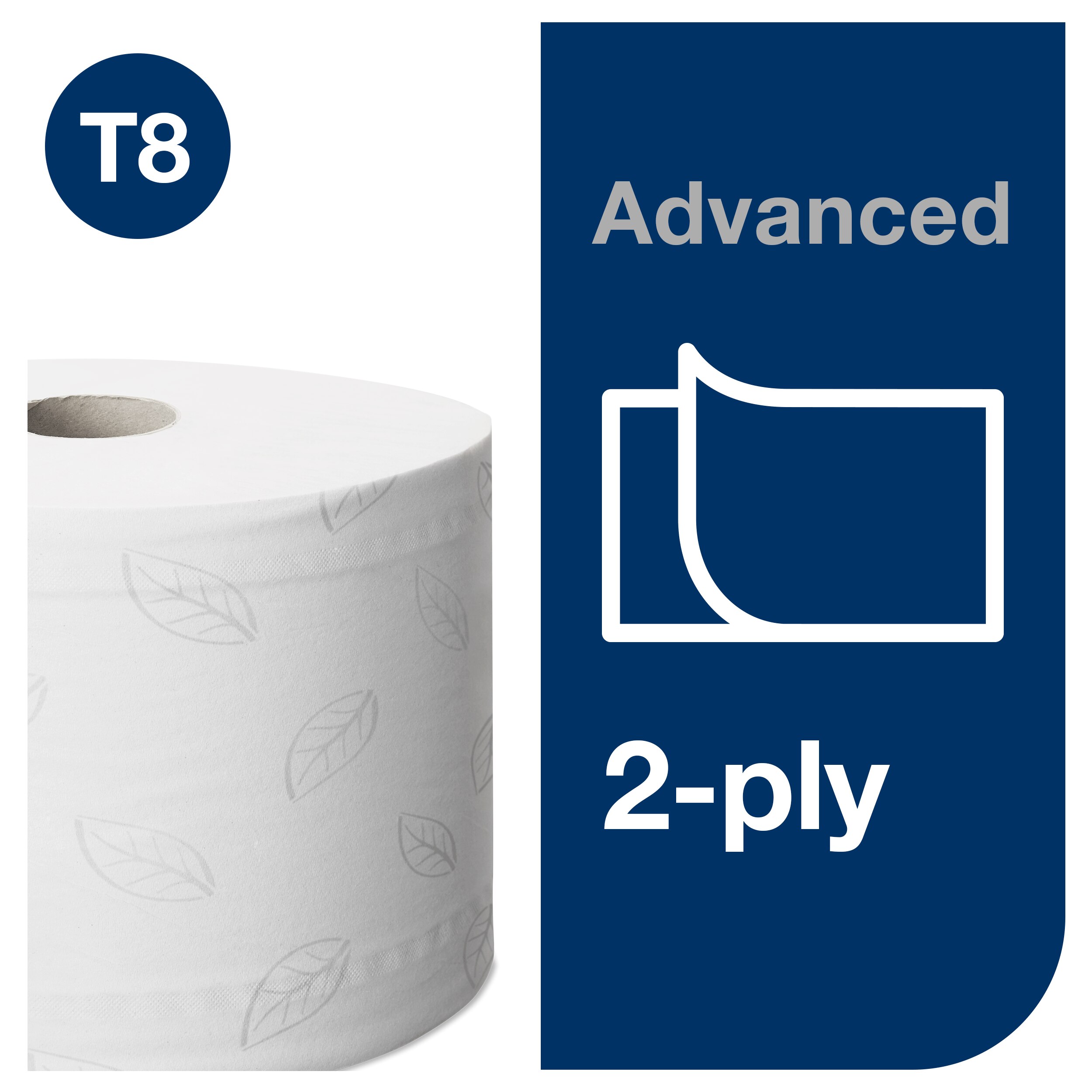Toilet paper roll SmartOne 2-ply, 207 m roll, white.