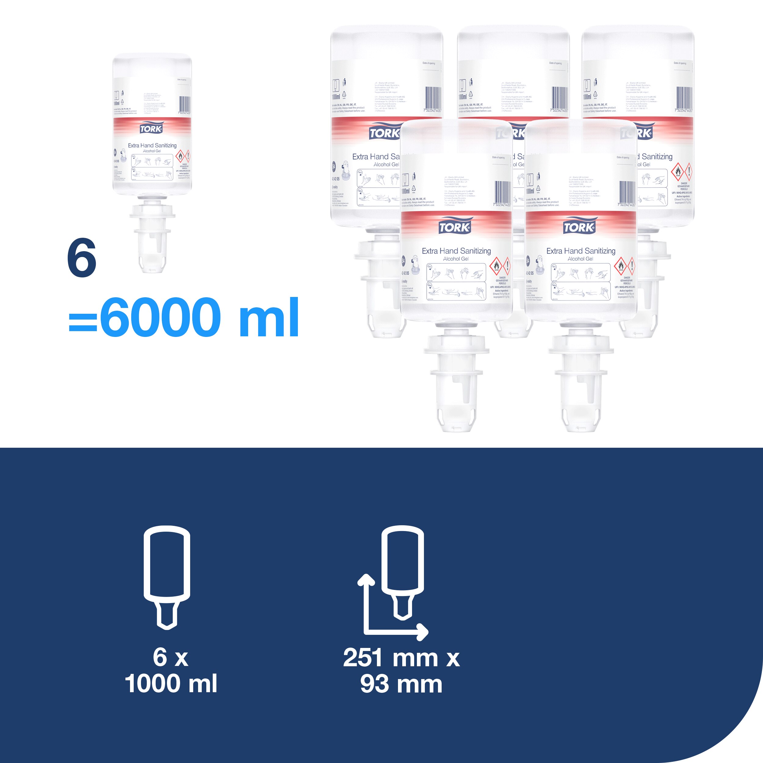 Extra gel hand sanitizer with alcohol S4, 1 l