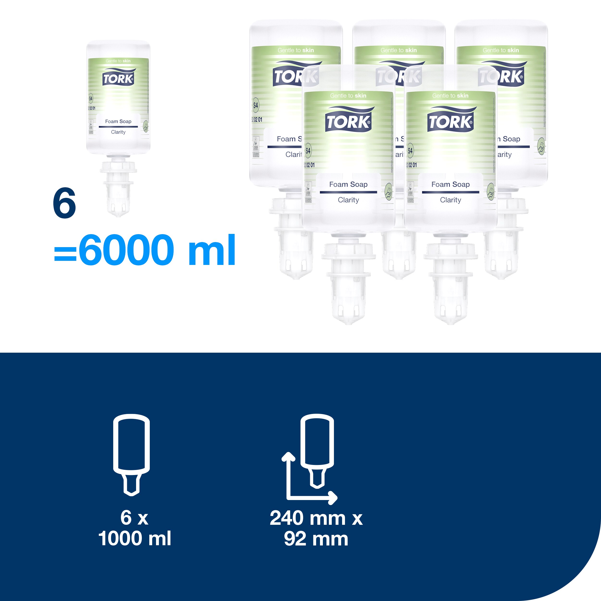 Foam soap clear, ecological, S4, 1l / 2500 doses