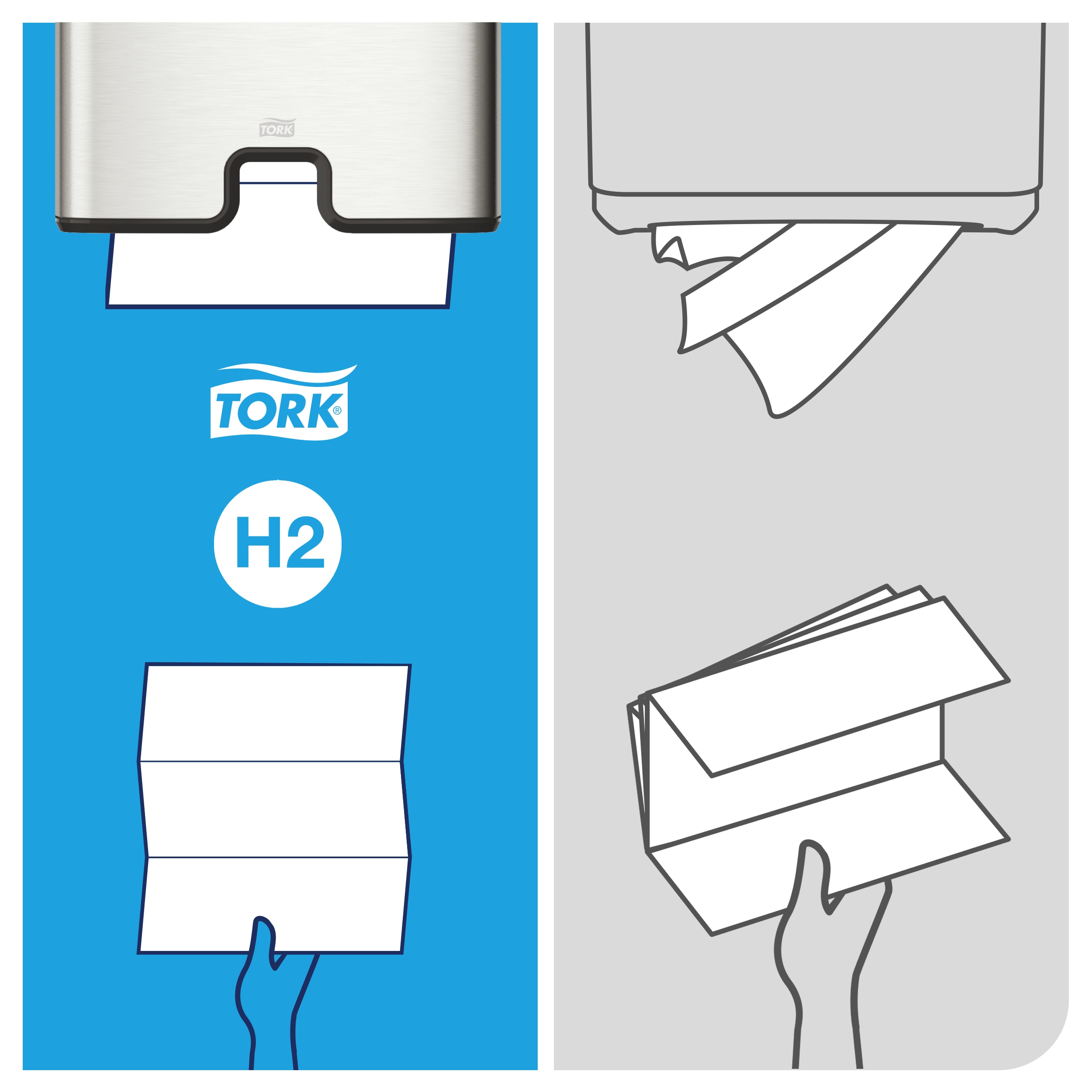 Tork Xpress Multifold Premium 2-ply H2 paper towels, 170 sheets, 21.2 x 32 cm.