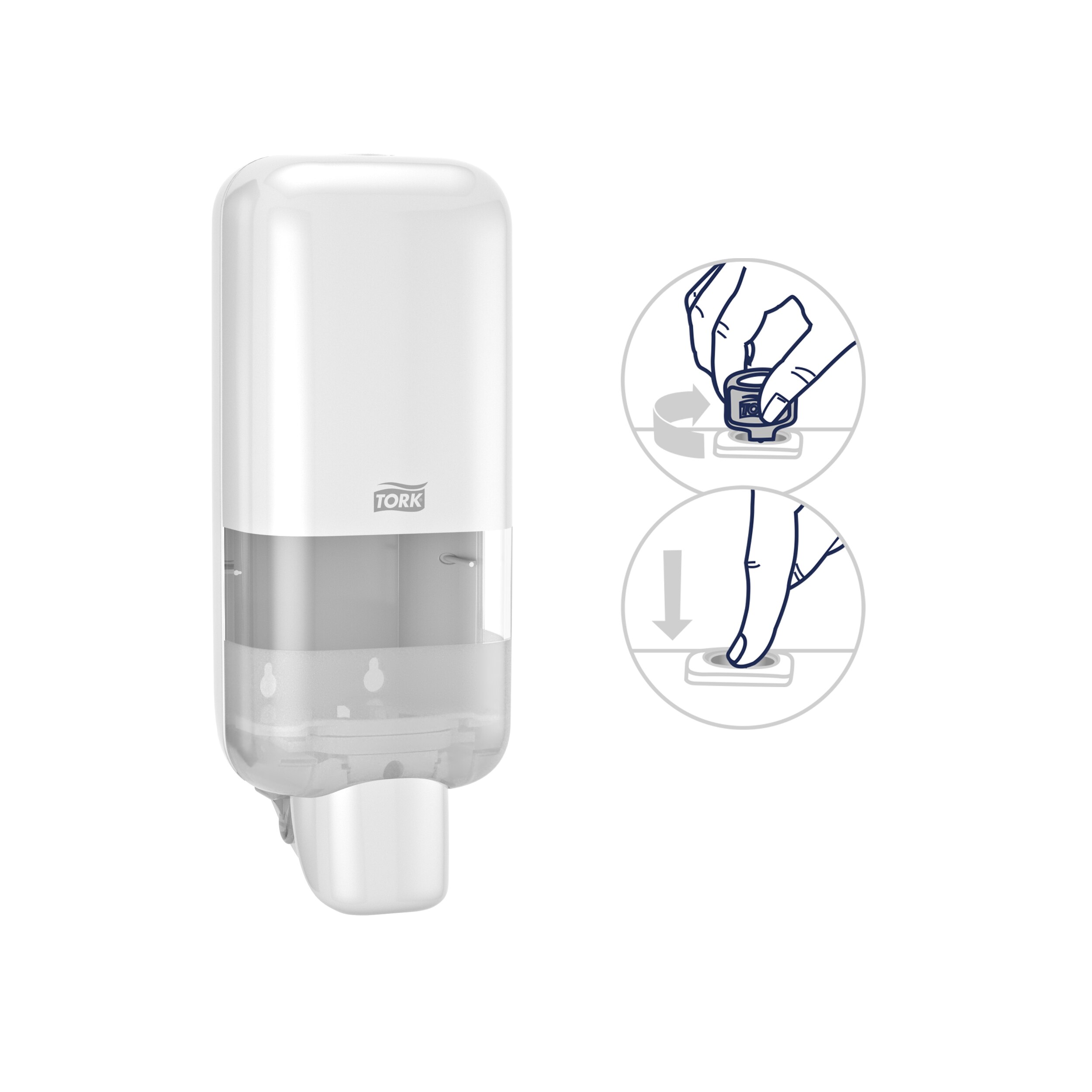 Soap and disinfectant dispenser, S4, white