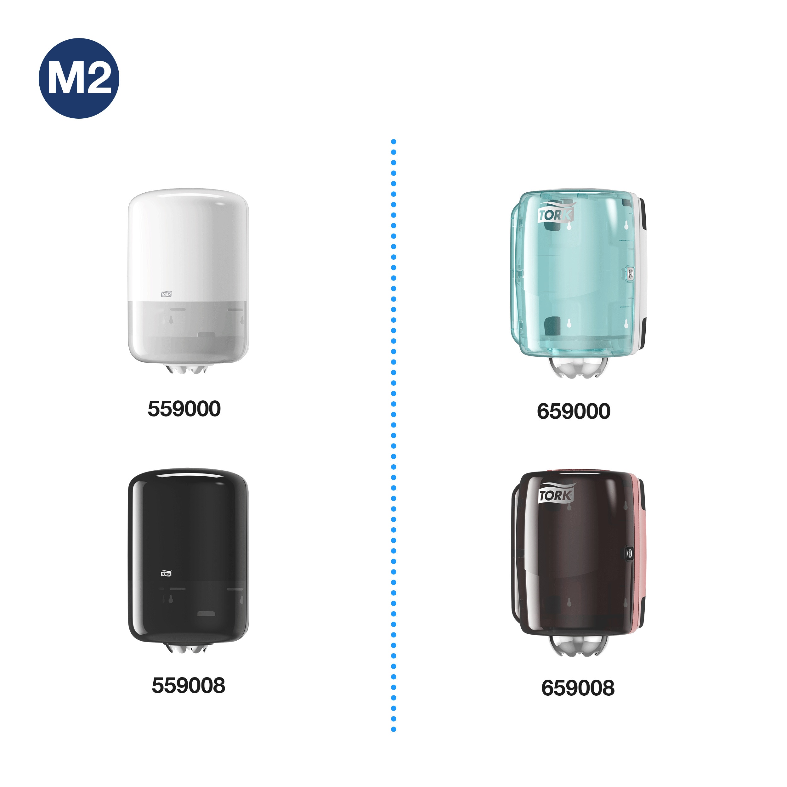 Paper towel roll, 1-ply, blue, M2, 19 cm / 320 m