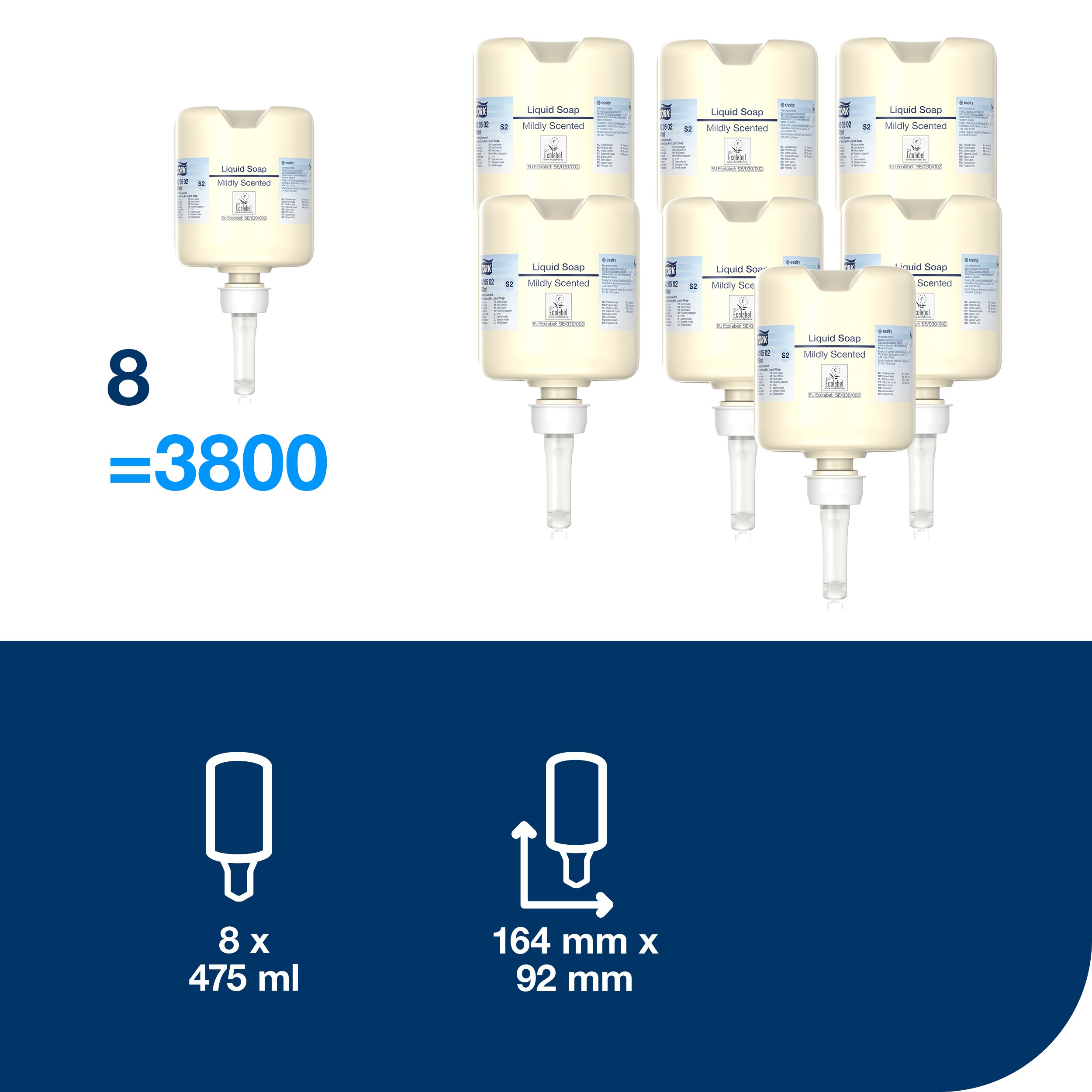 Premium Mini Liquid Soap, S2, 475 ml = 475 doses