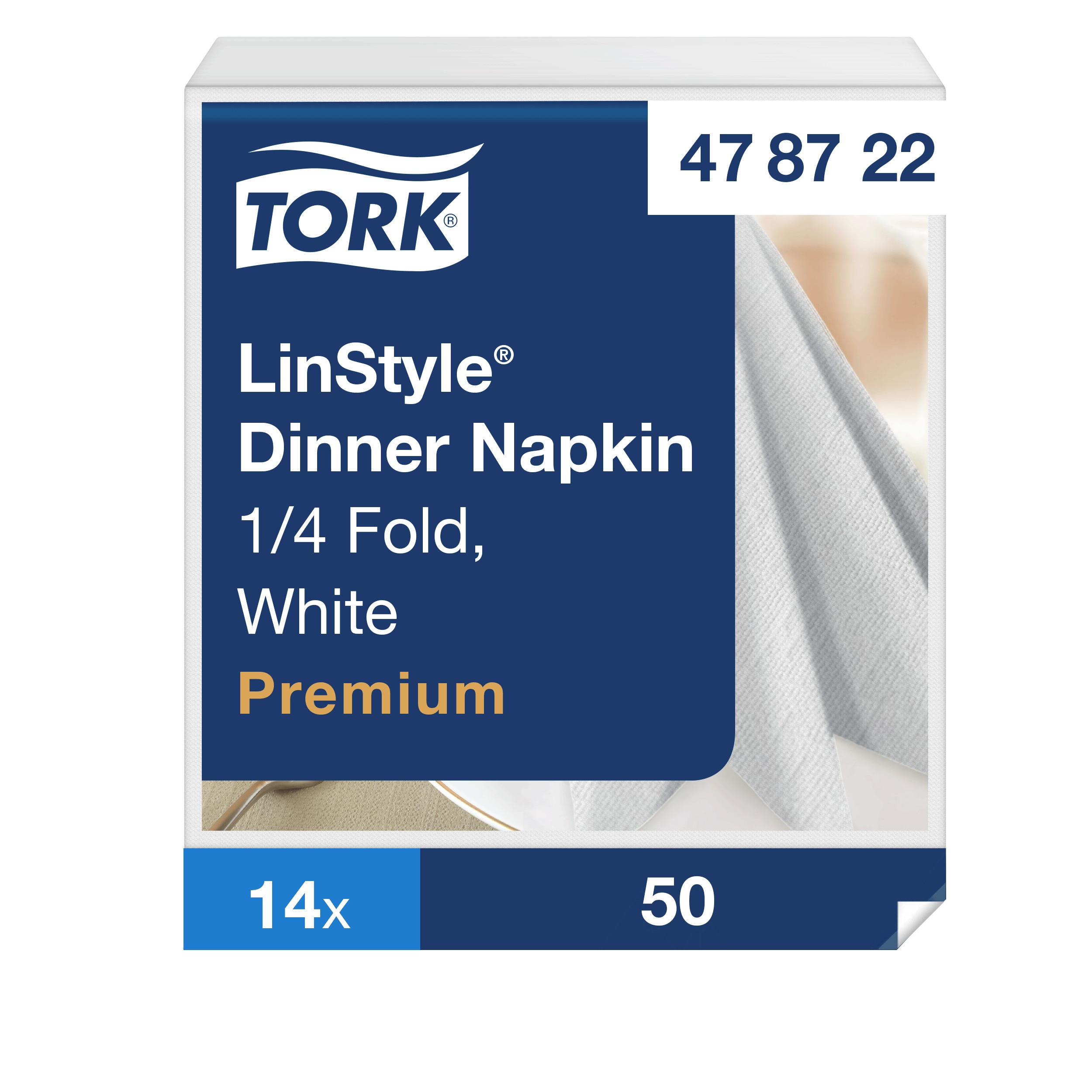 Linstyle PREMIUM napkins 39 x 39cm, white, 50 pcs