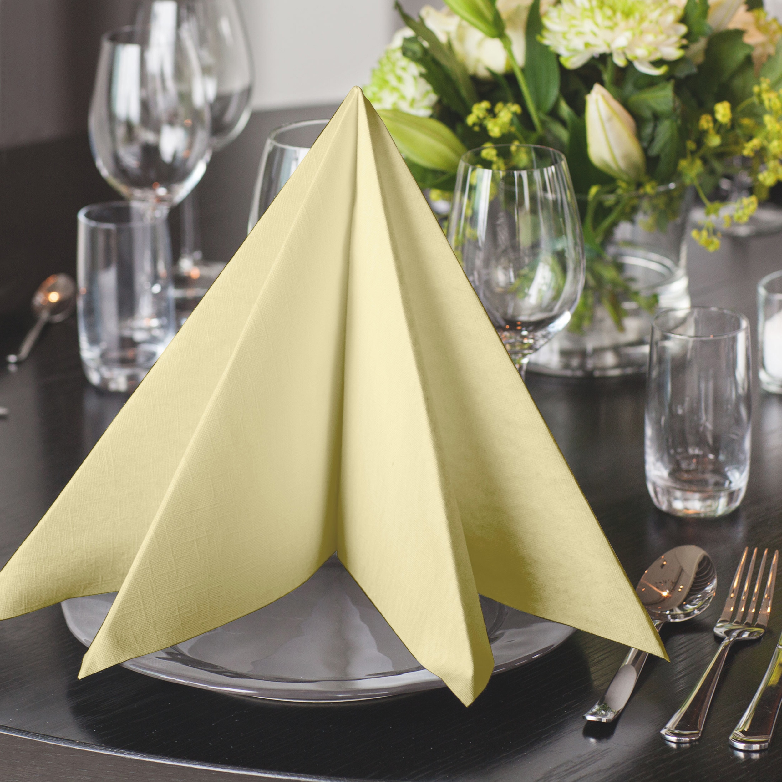 Linstyle PREMIUM napkins 39 x 39 cm, champagne, 50 pcs.