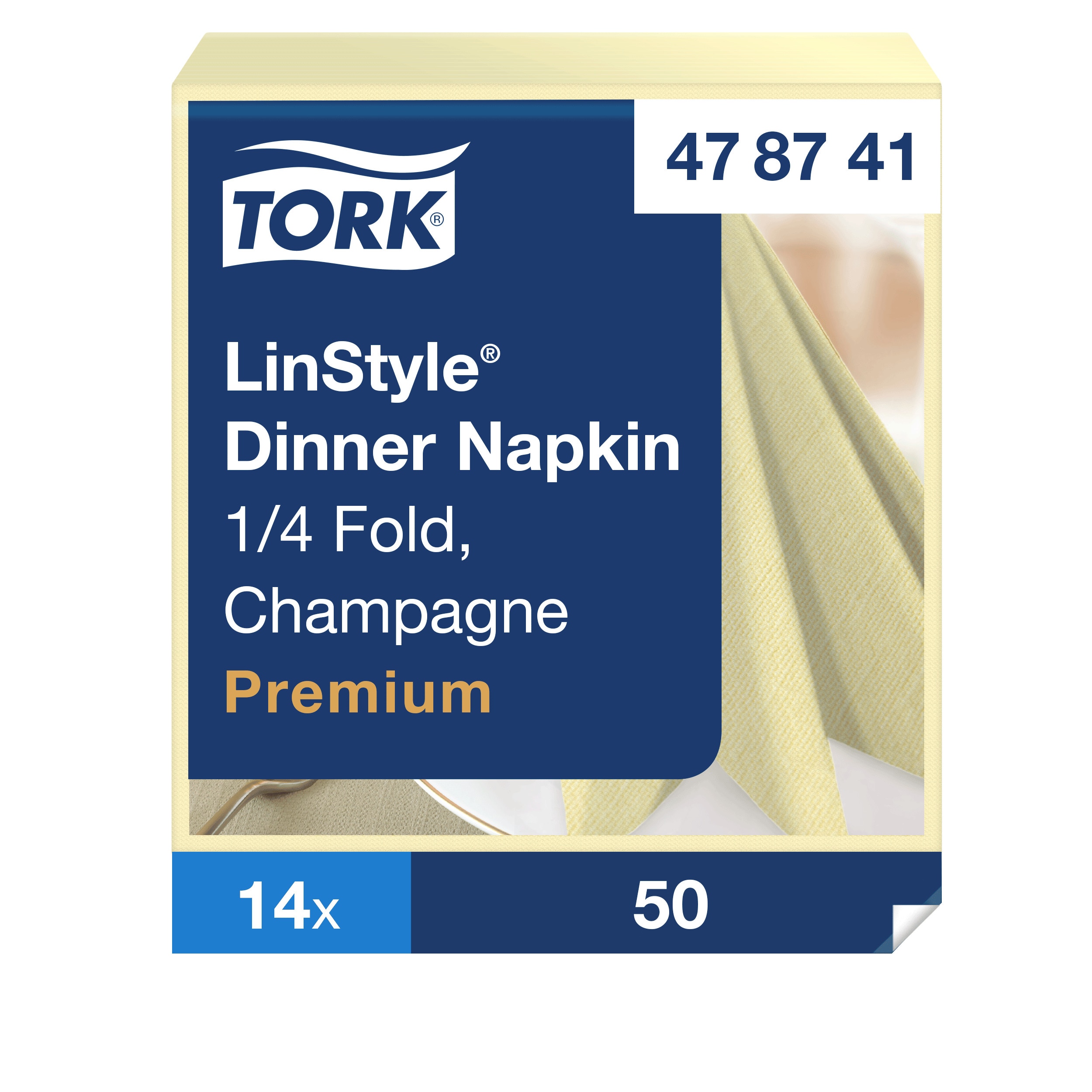 Linstyle PREMIUM napkins 39 x 39 cm, champagne, 50 pcs.