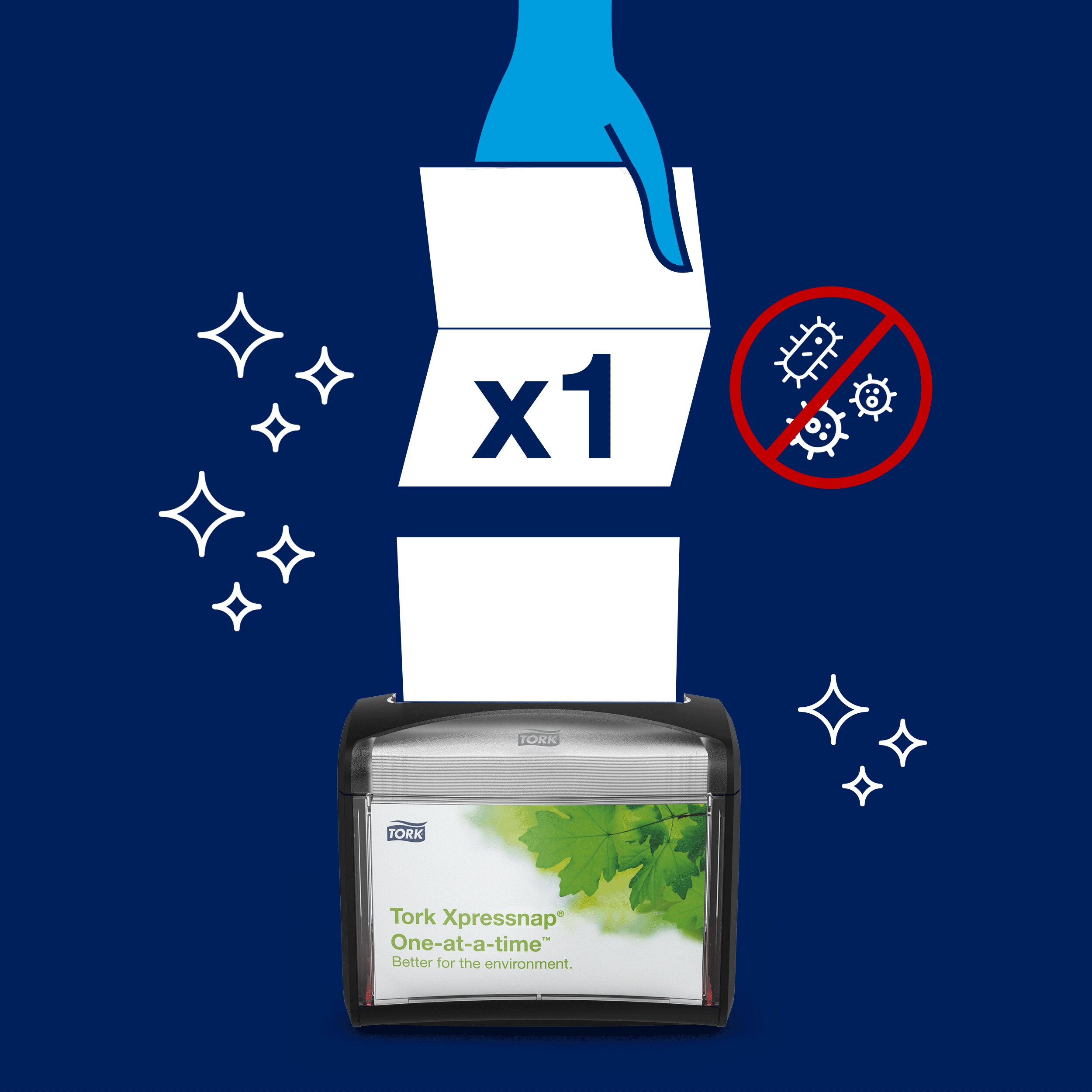 Tork Xpressnap dispenser napkins, 21.6 x 33 cm, 2-ply, N4, white, 500 pcs.