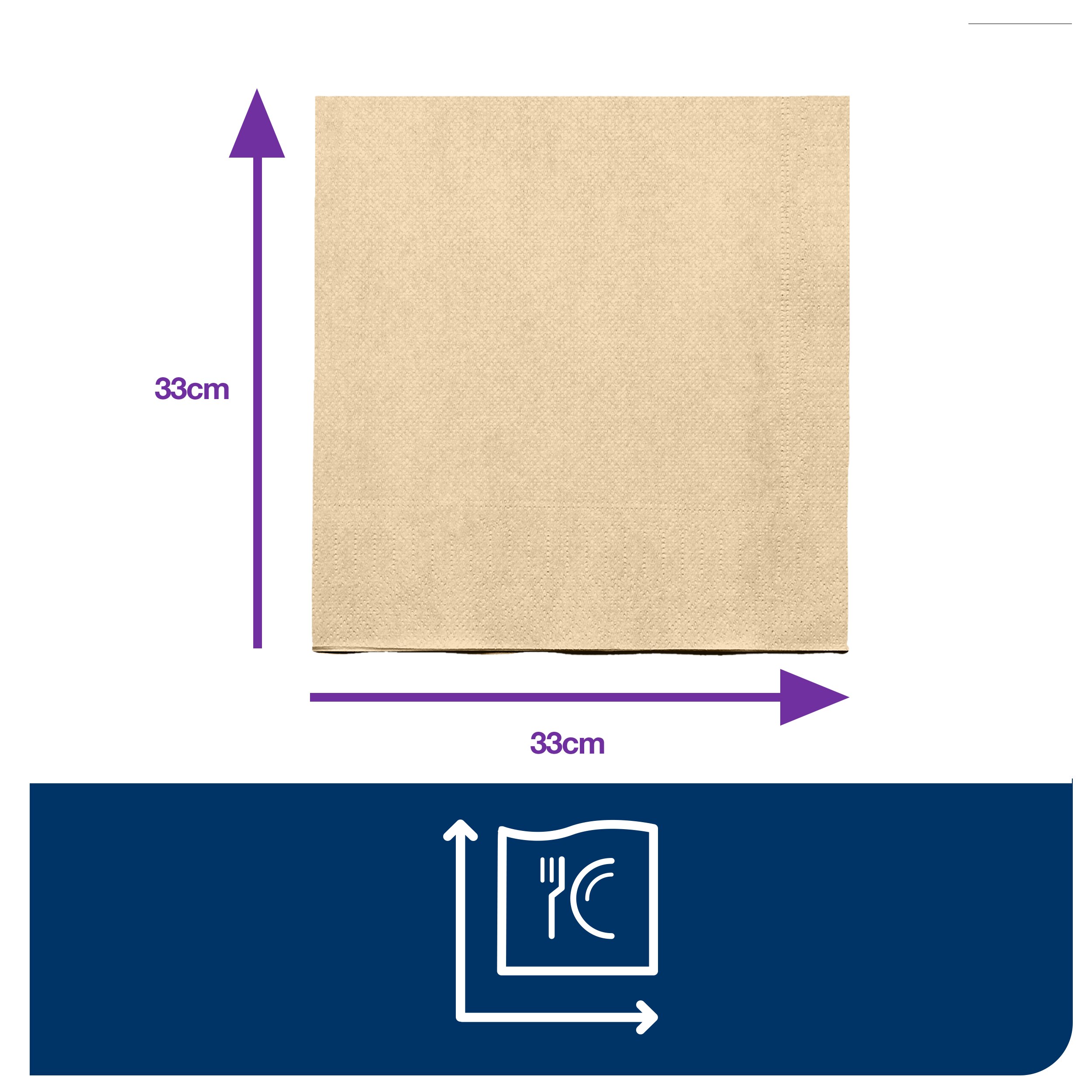napkin 33x33/200 2-ply sand