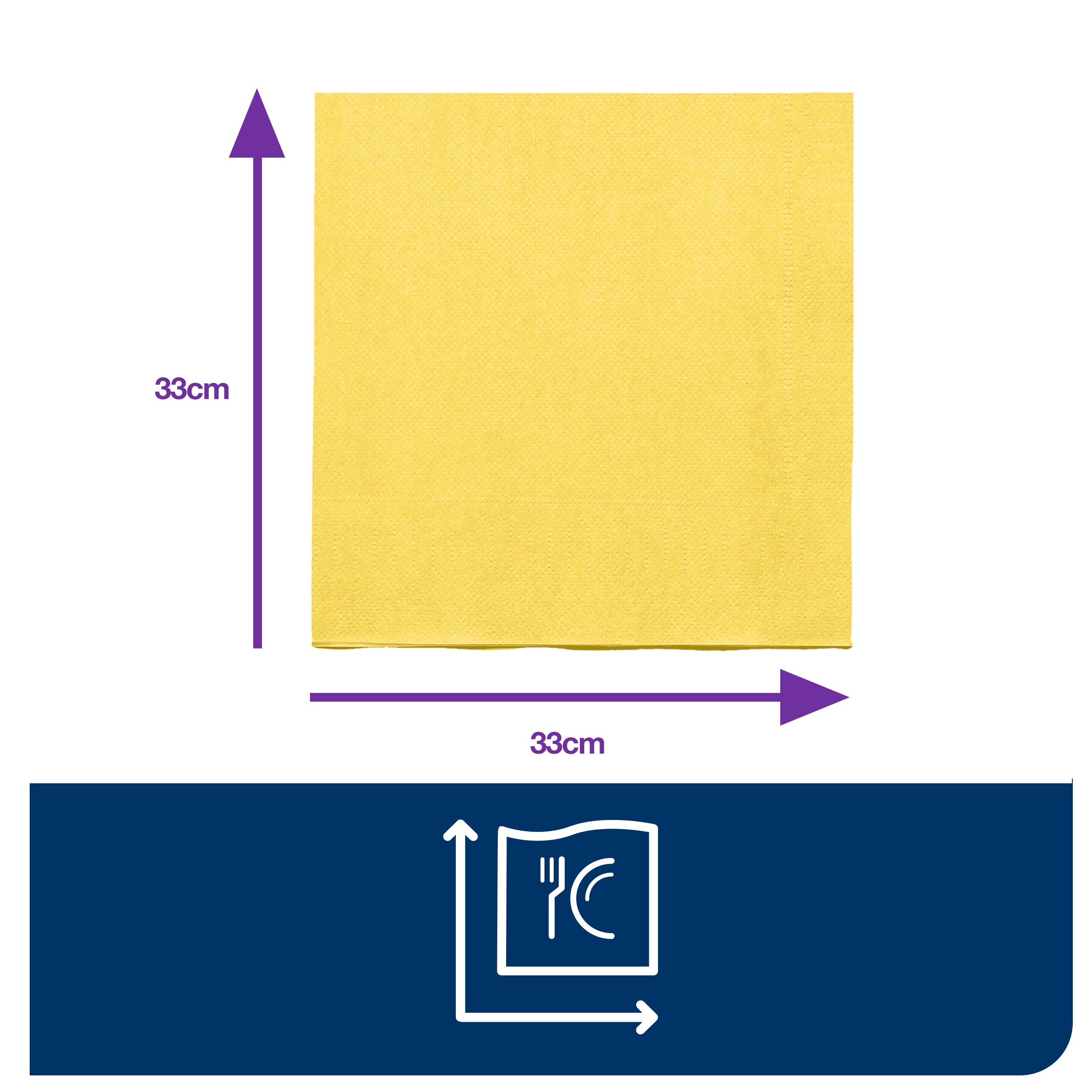 napkin 33x33/200 2-ply yellow