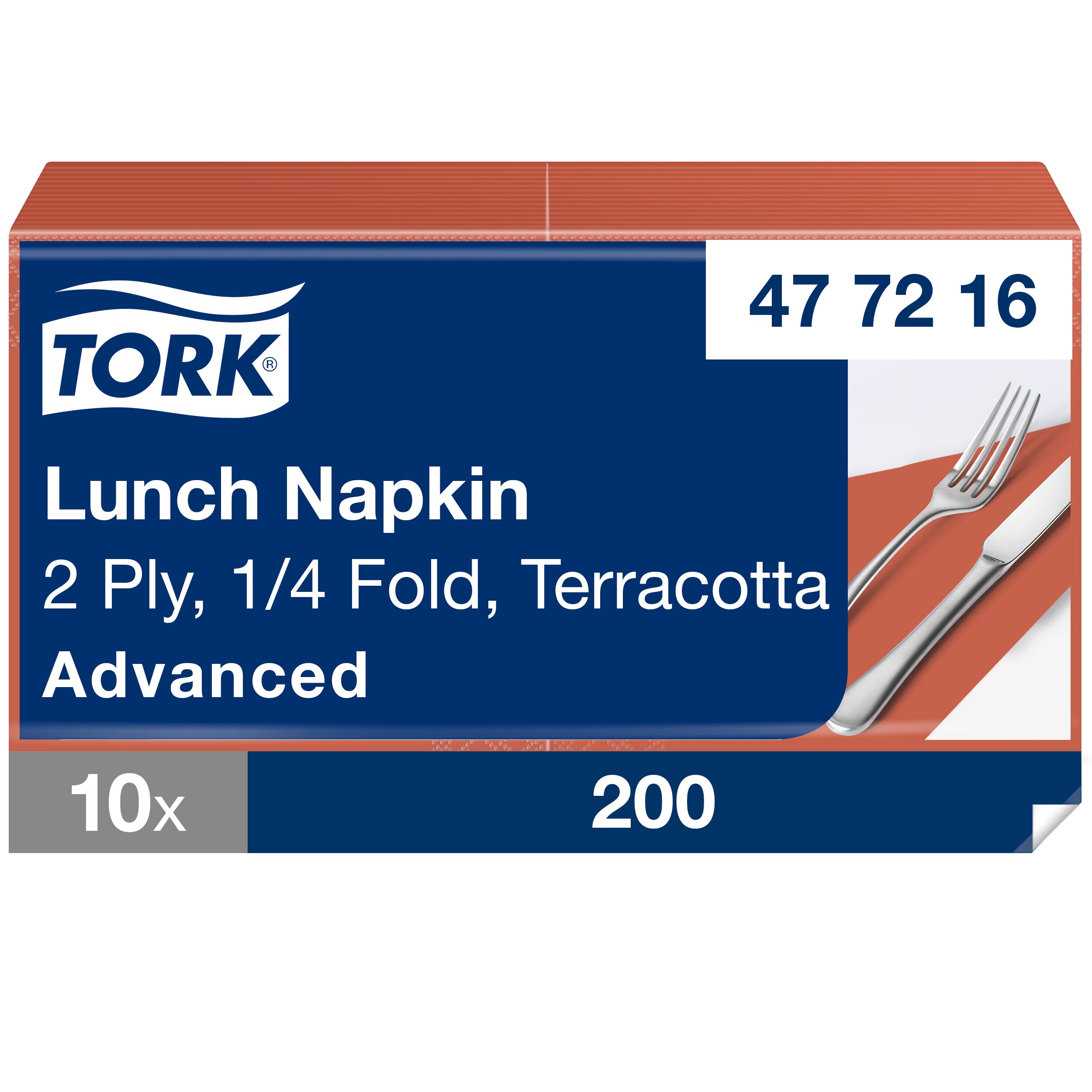 Paper napkins 33 x 33 cm, 2-ply, terracotta, 200 pcs.