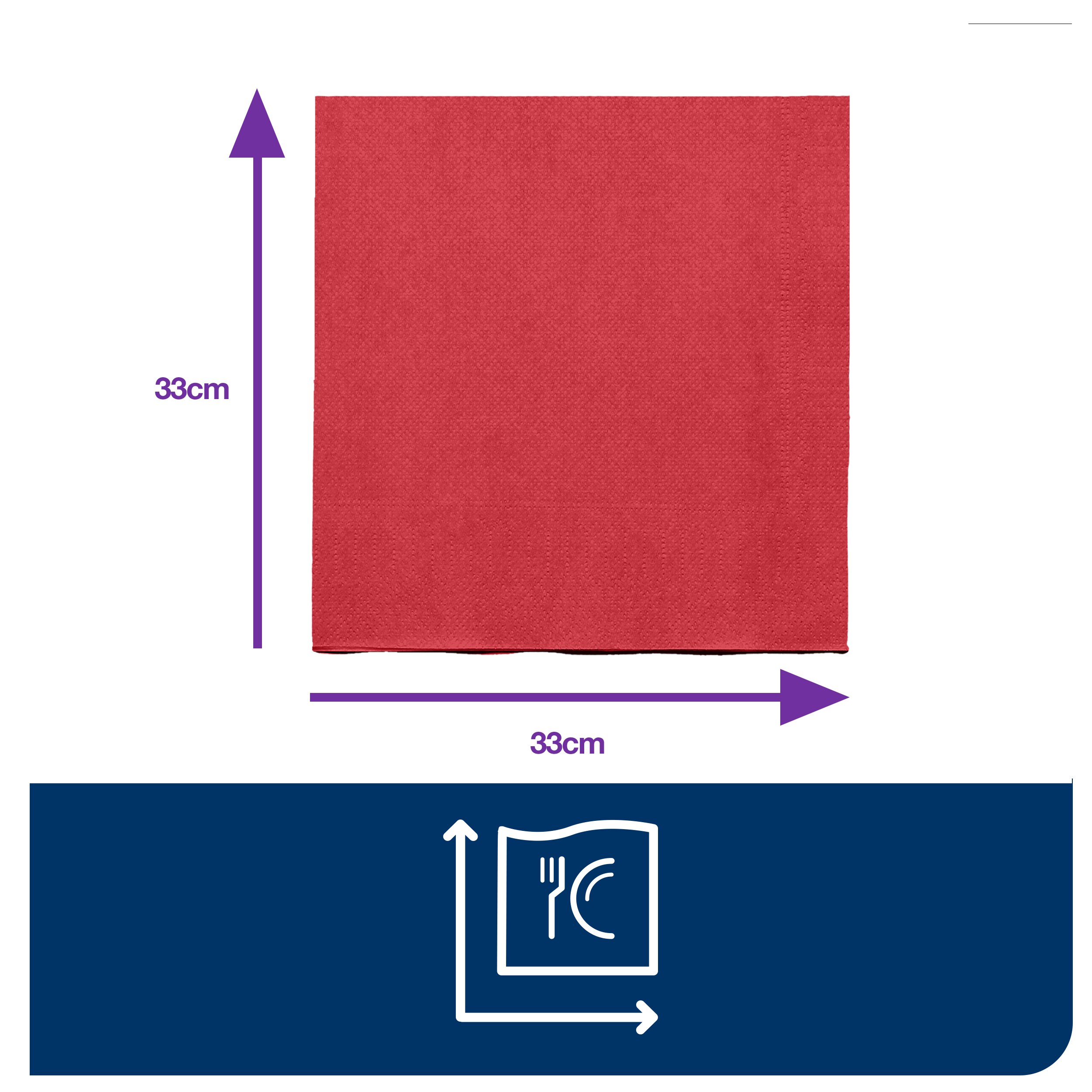 napkin 33x33/200 2-ply red