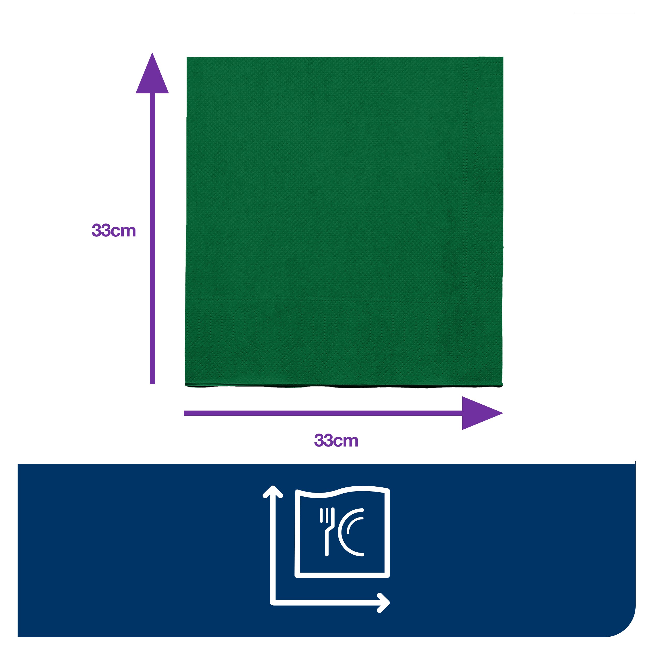 napkin 33x33/200 2-ply dark green