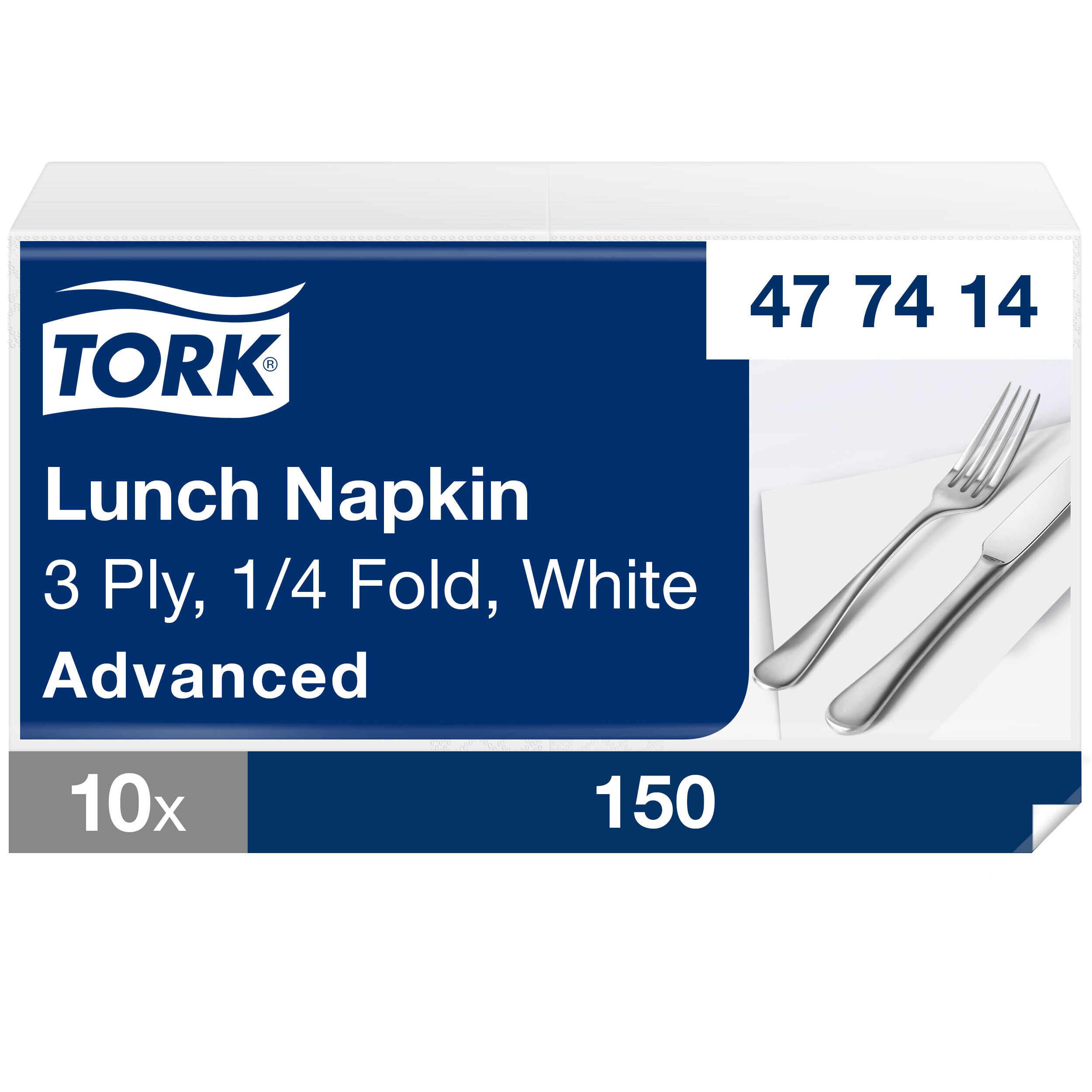 Paper napkins 33 x 33 cm, 3-ply, white, 150 pcs.