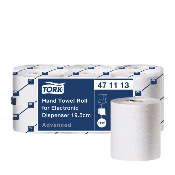 Paper towels in a roll for an electric dispenser, 2-ply, 19.5 x 26.5 cm, 143 m, white