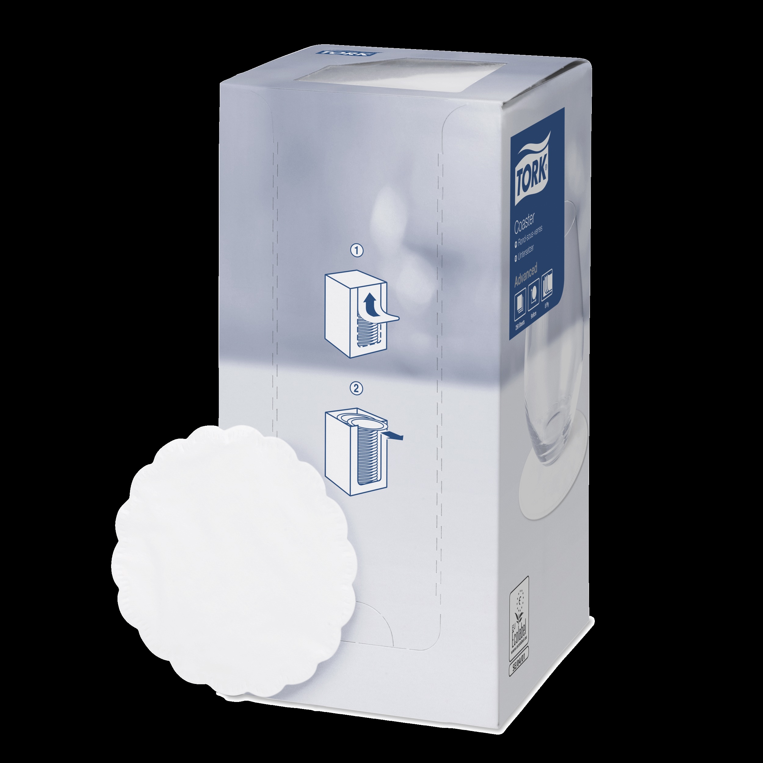 Rosettes 9 cm, 8-row, white, 250pcs