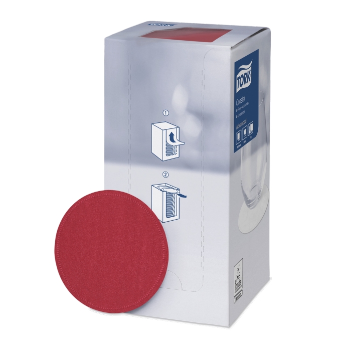 Coaster 9 cm, 250 pcs., 8-v., burgundy