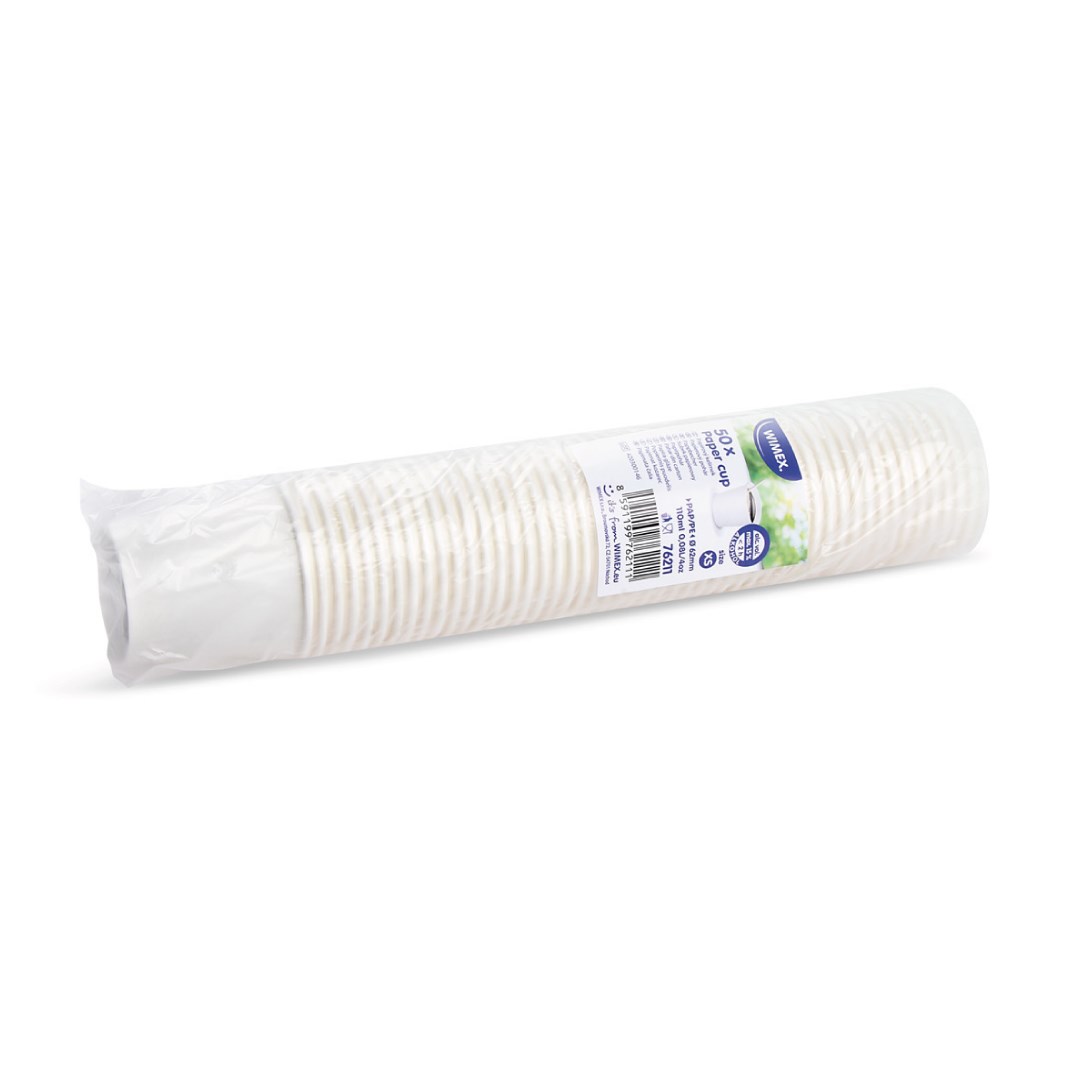 Kelímek papírový bílý 110ml XS / 50ks (pr. 62mm)