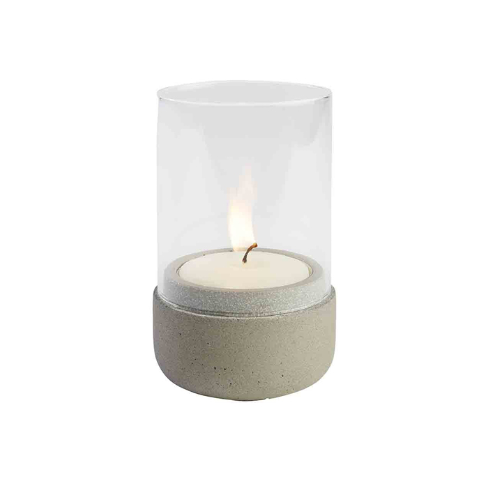 candlestick Element diam. 7.5cm h. 13cm concrete/glass