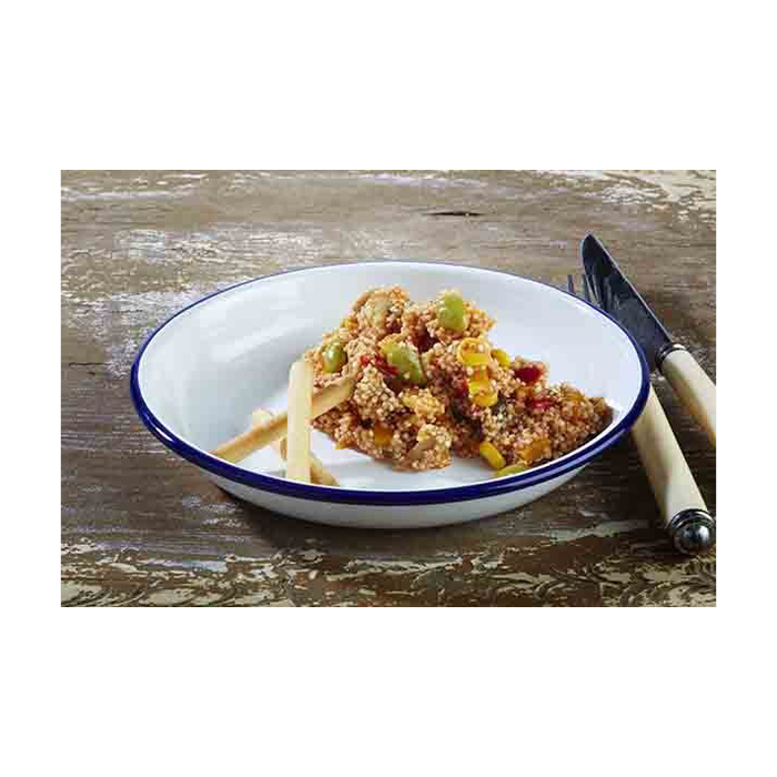 Enamelware plate, deep 18 cm