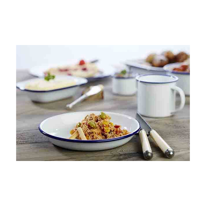 Enamelware plate, deep 18 cm