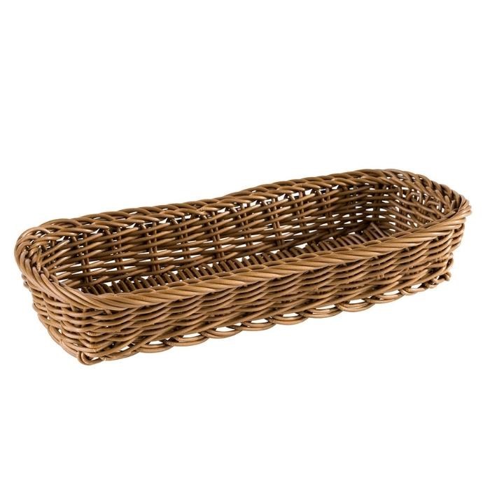 cutlery basket 27x10 brown, polyrattan