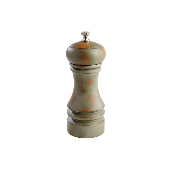 salt mill 15 cm green rustic