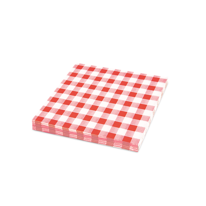 Papírové ubrousky KARO 33 x 33 cm, 1-vr., červené, 100 ks