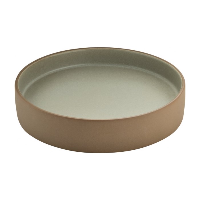 2in1 Teller flach/tief beige/grau 24cm