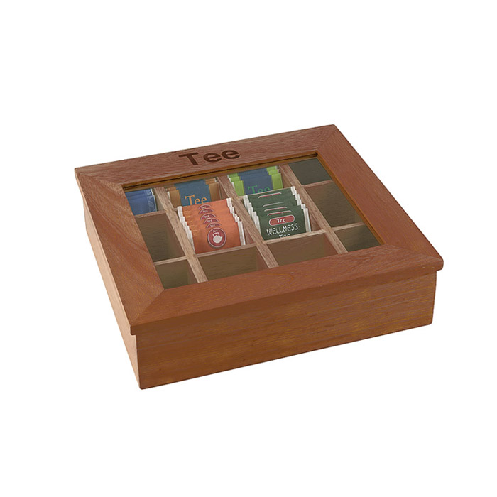 krabice na čaje 31x28 cm tmavé dřevo