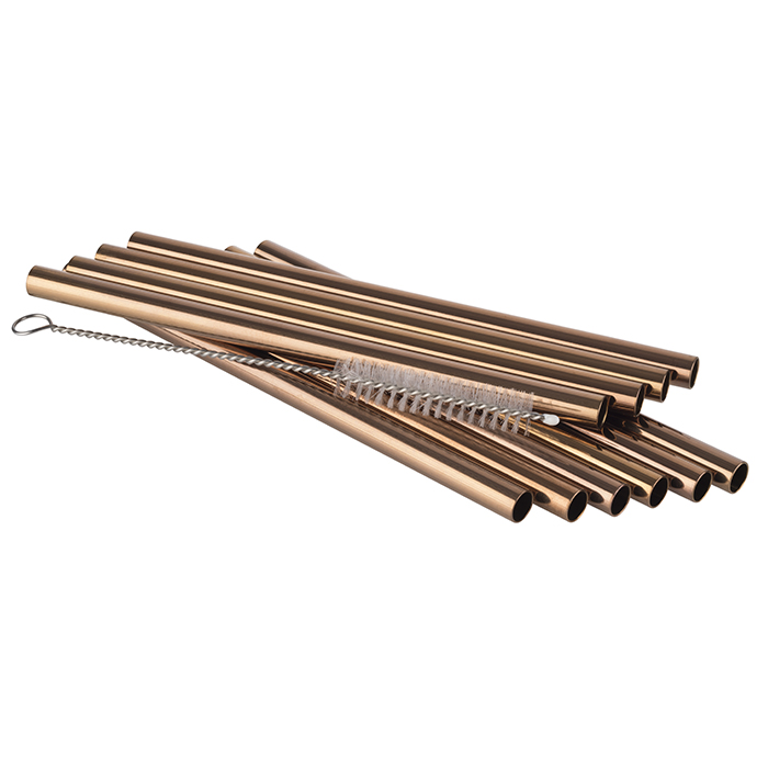 straws 11 pcs.set gunmetal-look