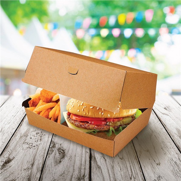 box na hamburger Plus hnědý 19,5x13,5x10cm nepromastitelný 50ks