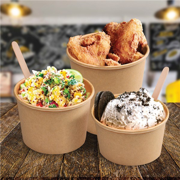 miska papírová kulatá hnědá 500ml, 50ks