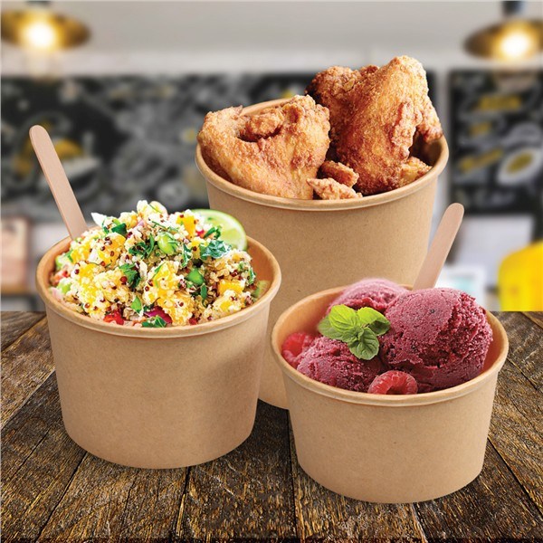 round paper bowl brown 750ml, 50pcs