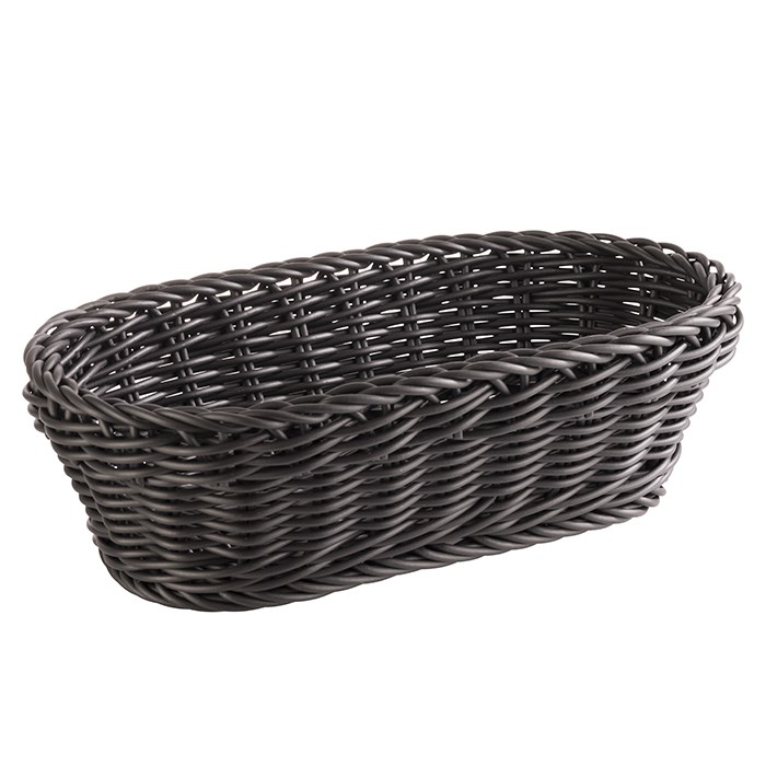 basket 28x16 cm oval black