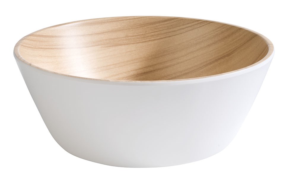 miska FRIDA, 20 cm, 1.20 l, výška 7.5 cm, bíláhnědá, melamin
