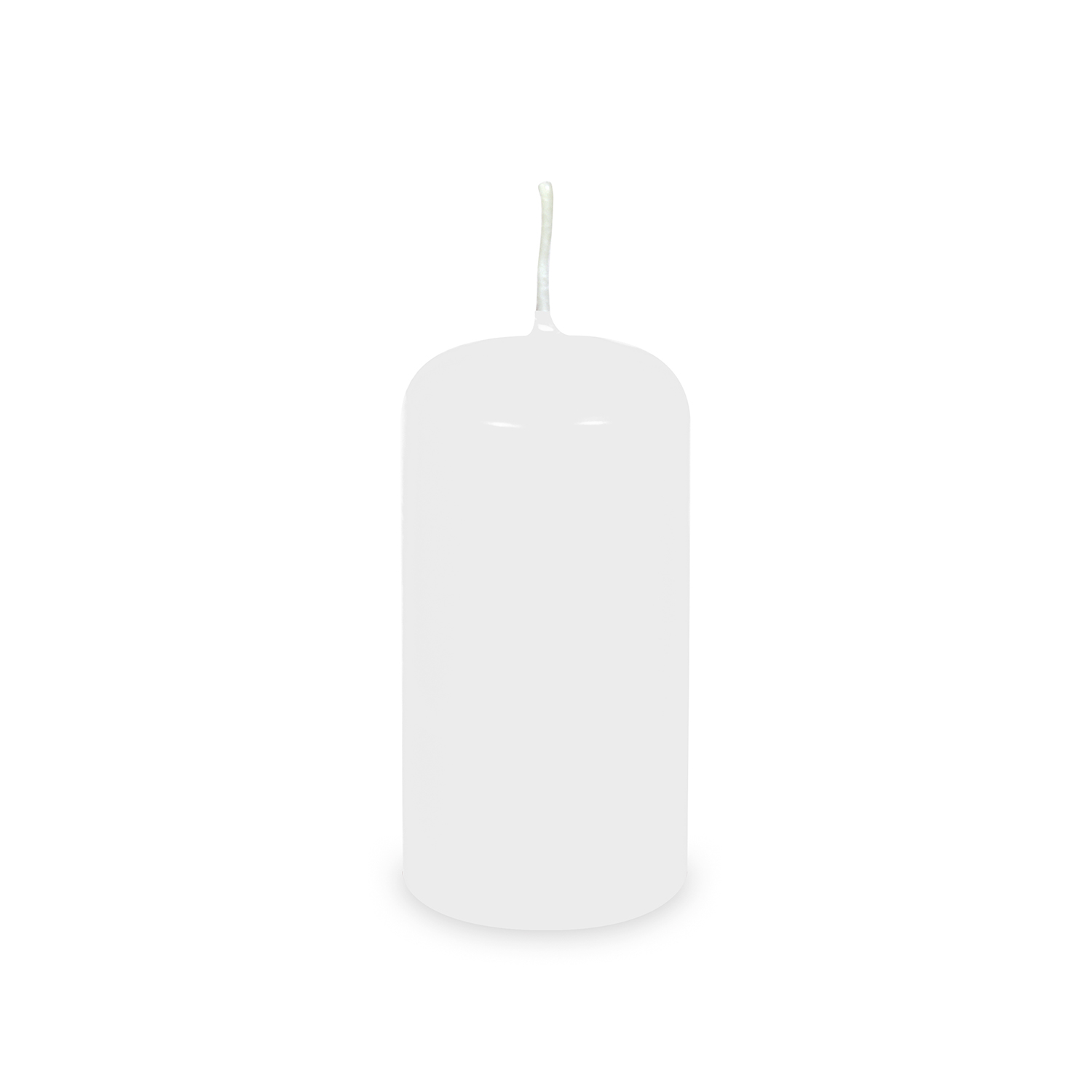 candle 5x10 cm / 4pcs white cylindrical