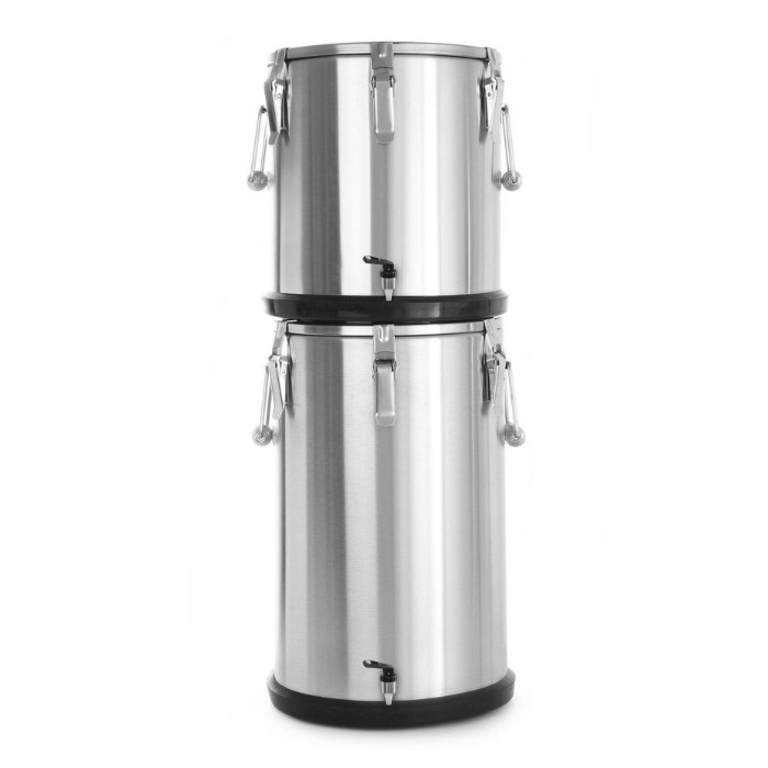 Thermos with tap 35l, stainless steel
