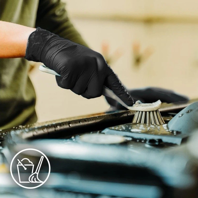 Nitrile gloves size L, 100 pcs, black, powder-free.