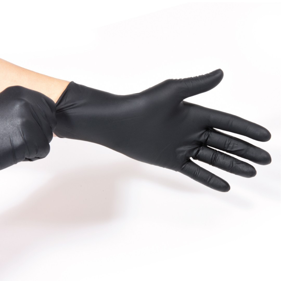 Nitrile gloves size S, 100 pcs, black, powder-free.