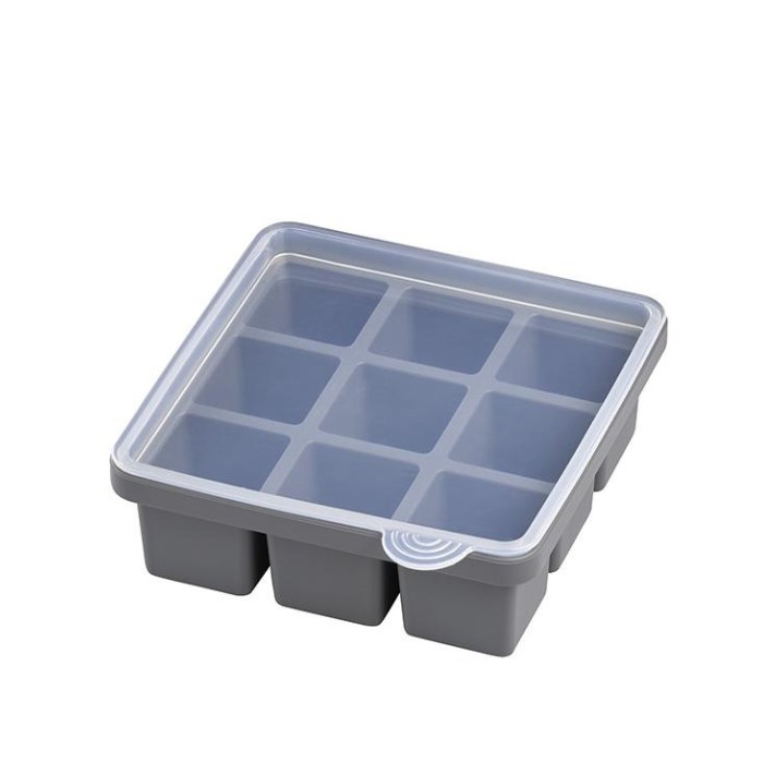 Ice cube maker with lid, 2 pieces