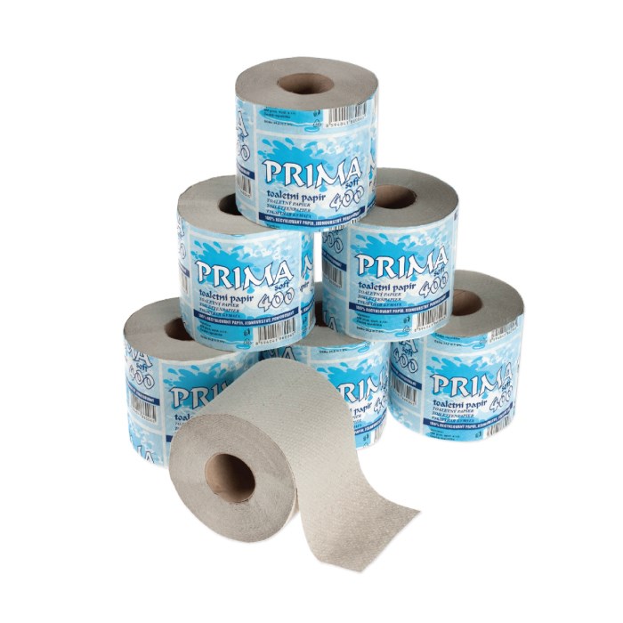 Toaletní papír PRIMA SOFT 400, 1vrstvý, šedý / 32 ks