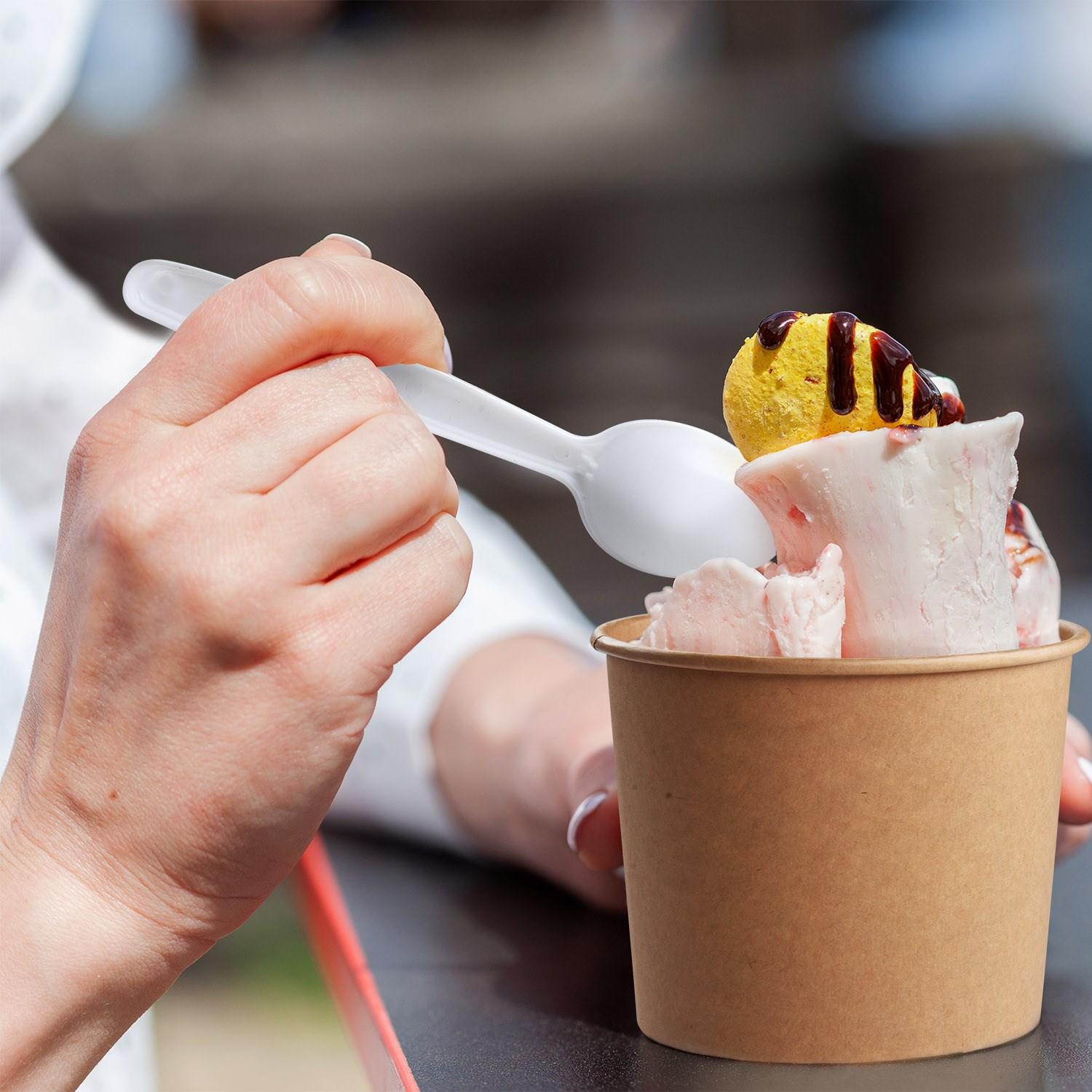 tea spoon PP white 13 cm reusable 50 pcs