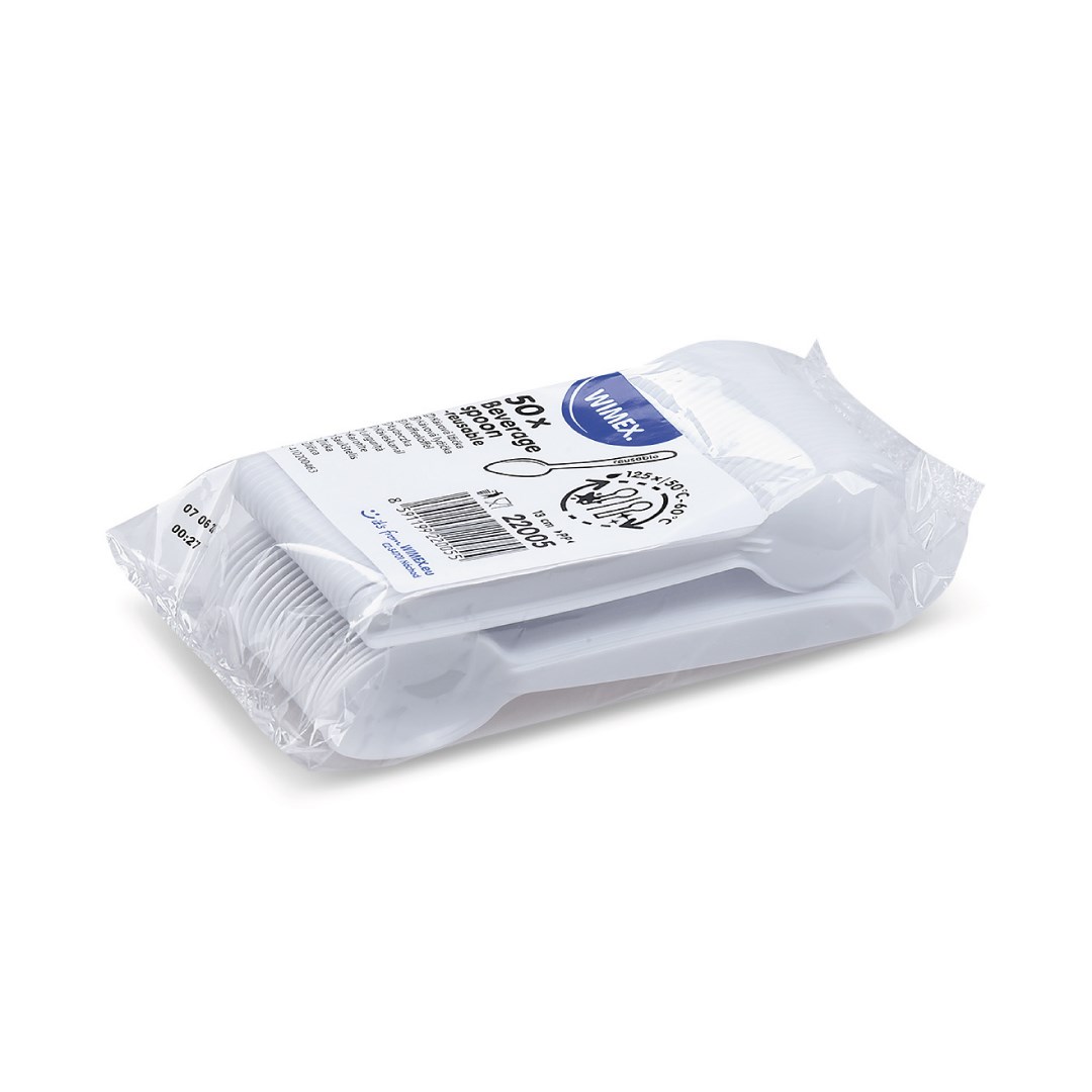 tea spoon PP white 13 cm reusable 50 pcs