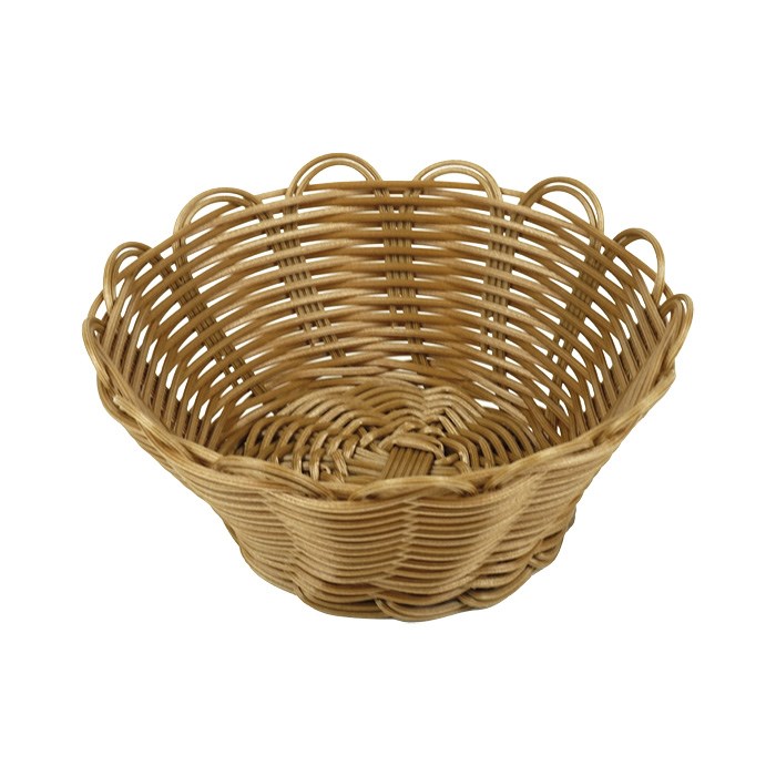 Košíček na pečivo, kulatý, pr. 18 cm, v. 8,5 cm, polyratan