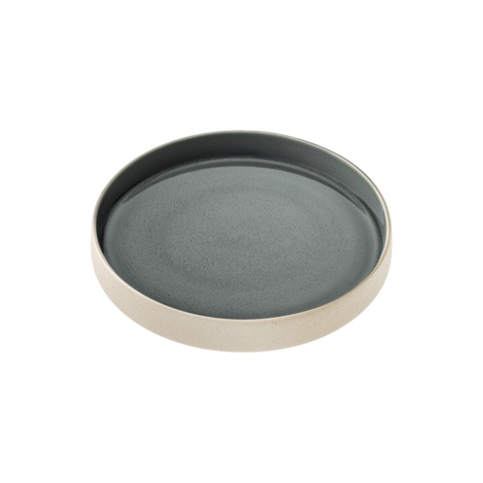 Plate round deep high rim grey 24cm