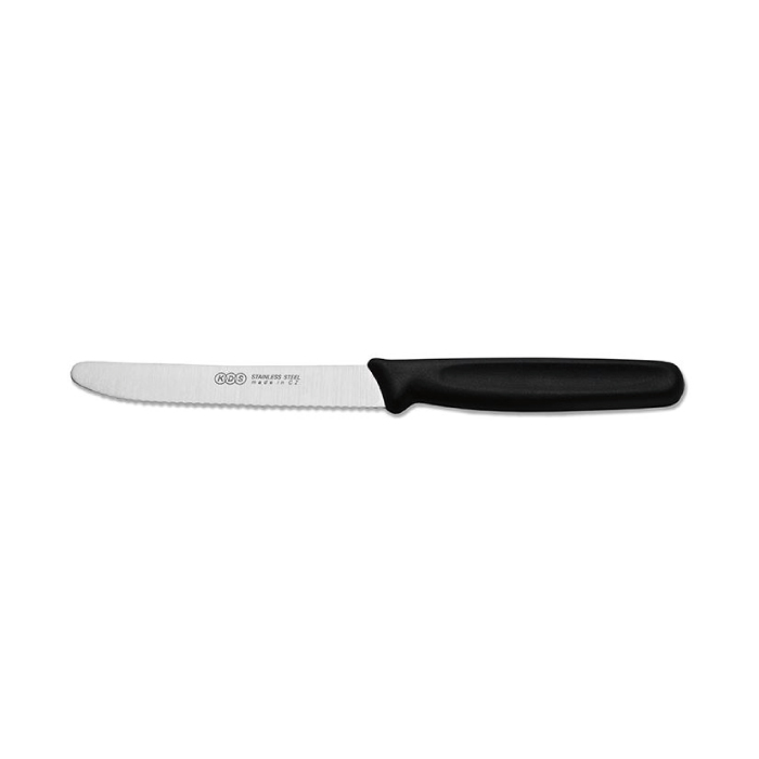 Nůž kuchyňský, svačinový, vlnitý - 110 mm, černý