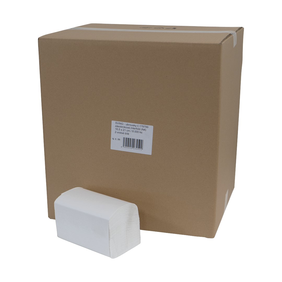ubrousky 16,5x21/8000ks 2-vr. bílé zásobníkové Interfold  (N4)