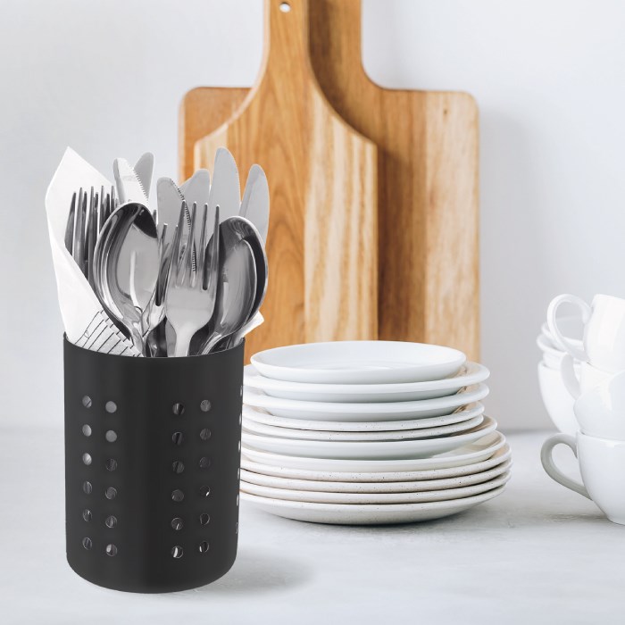 Cutlery stand black
