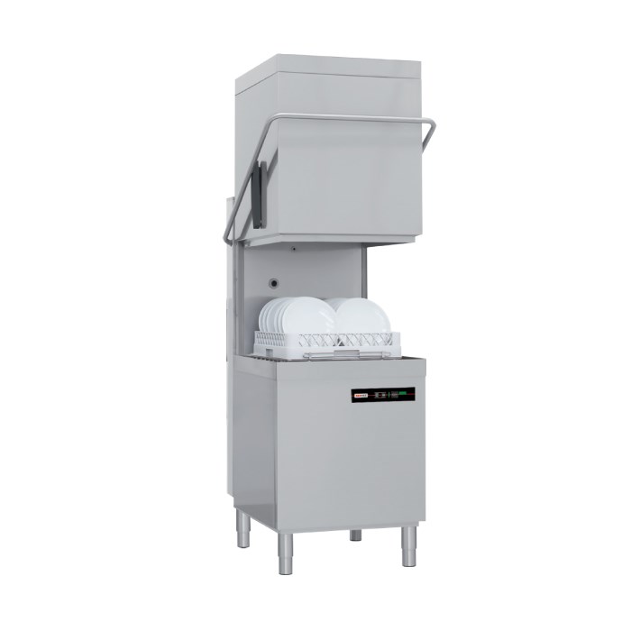 Průběžná jednoplášťová myčka QQI 102 P, 50x50, 400V, s odpadovým čerpadlem.